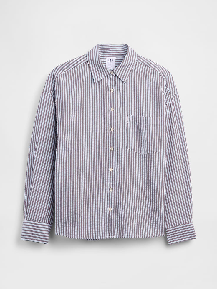 Image number 5 showing, Oversized Shirt in Seersucker