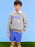 L'image numéro 1 présente Chandail à col en Molleton dynamique à imprimé de la Coupe du monde de la FIFA 26™, Brésil pour enfant