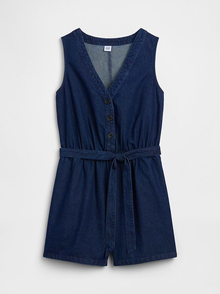 Image number 6 showing, Denim Button-Front Romper