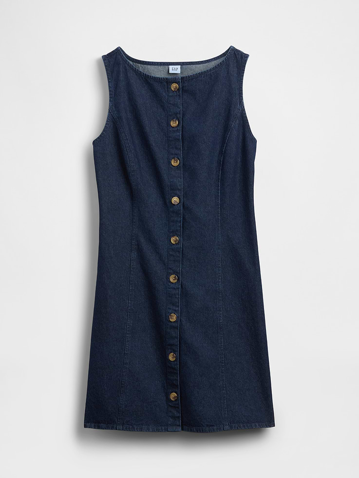 Image number 6 showing, Boatneck Button-Front Mini Dress