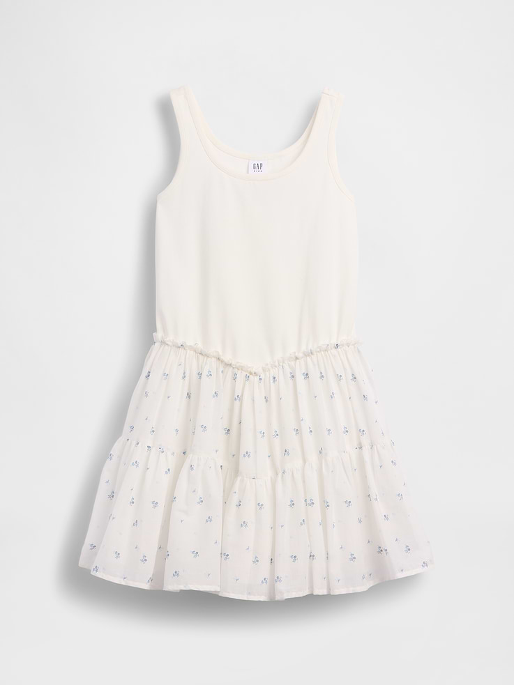 Image number 2 showing, Kids Mixed Media Tiered Tank Dress