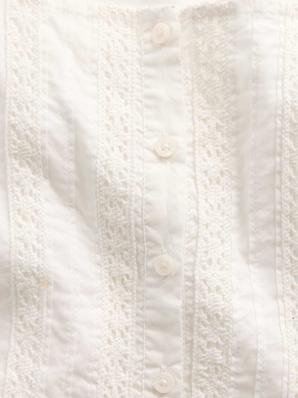 Kids Flutter-Sleeve Lace-Trim Dress