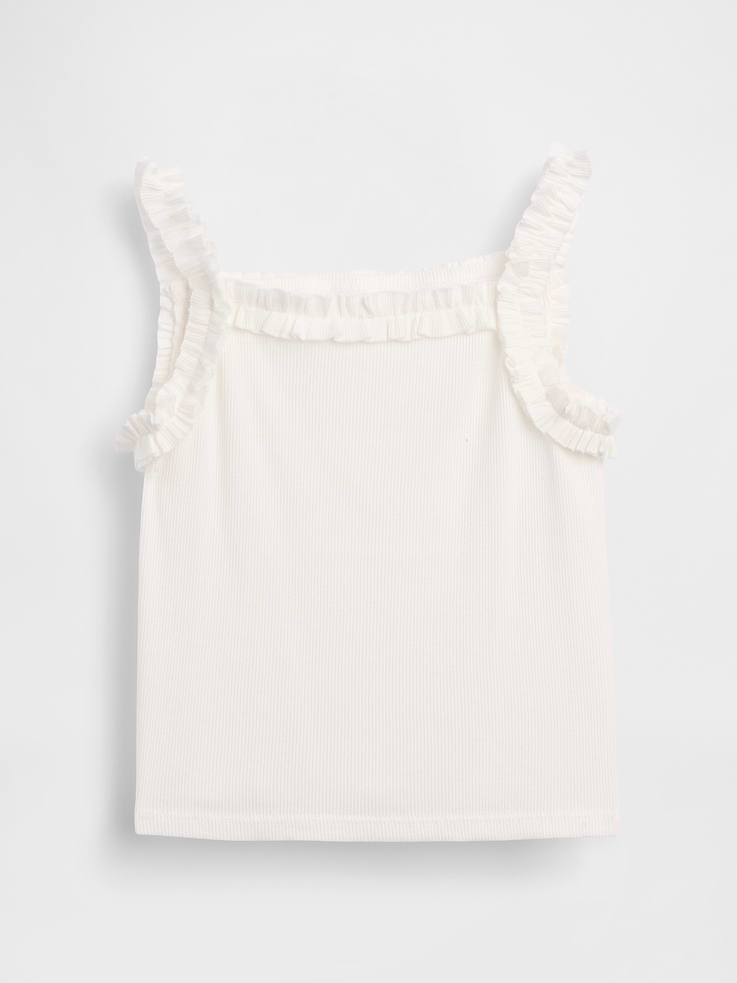 Image 2 of 5, Baby & Toddler Rib Ruffle Apron Tank Top