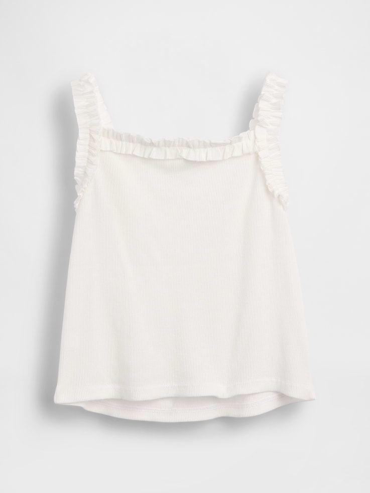 Image 3 of 5, Baby & Toddler Rib Ruffle Apron Tank Top