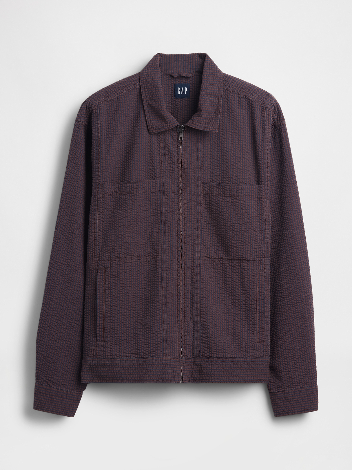 Seersucker Zip Shirt Jacket | Gap