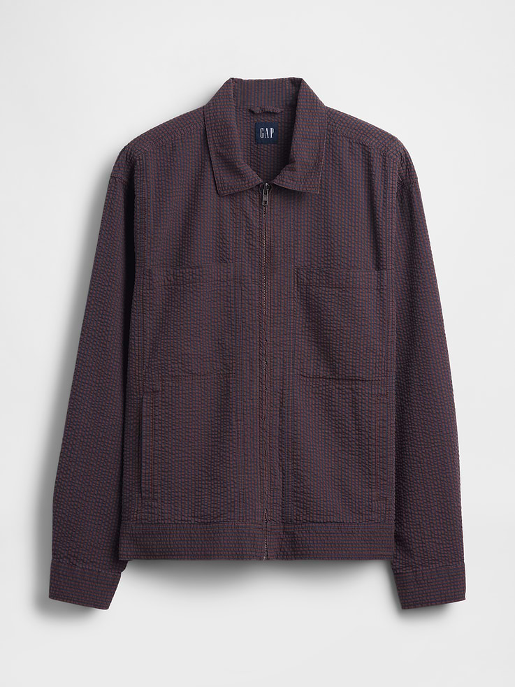 Image number 5 showing, Seersucker Zip Shirt Jacket
