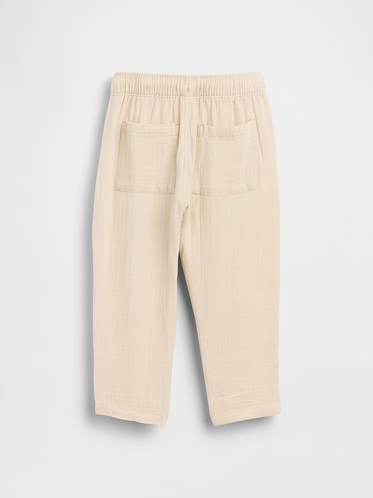 L'image numéro 4 présente Pantalon coupe baril à taille extensible en gaze de coton pour Bébé et Tout-petit