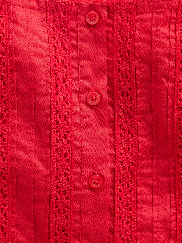 Image number 4 showing, Kids Flutter-Sleeve Lace-Trim Dress