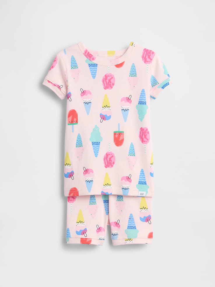 Image number 1 showing, Baby & Toddler Organic Brushed Cotton Ice Cream PJ Short Set