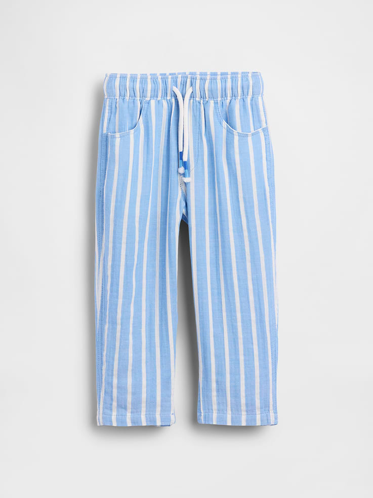 Image number 3 showing, Baby & Toddler Cotton Gauze Pull-On Barrel Pants