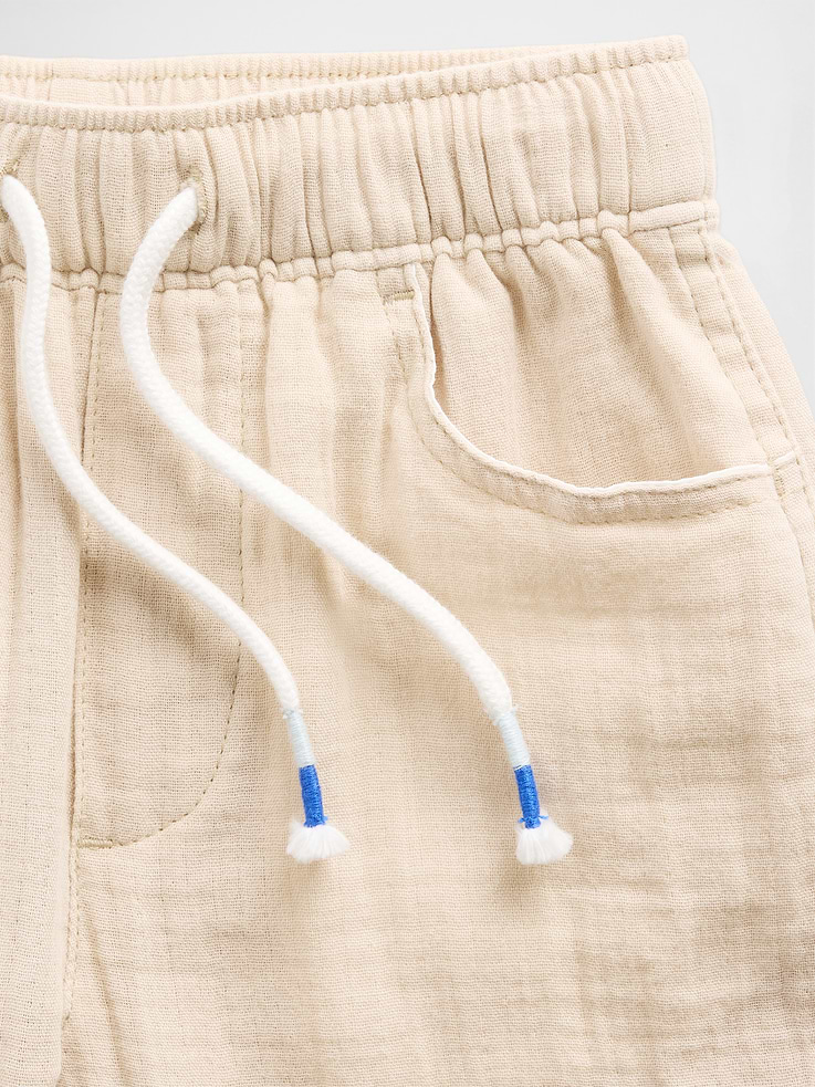 L'image numéro 5 présente Pantalon coupe baril à taille extensible en gaze de coton pour Bébé et Tout-petit