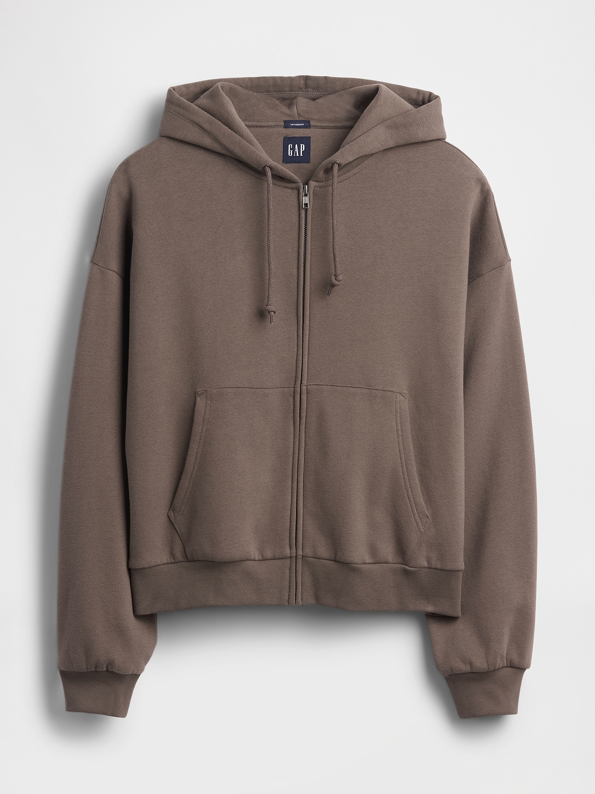 VintageSoft Oversized Crop Zip Hoodie | Gap
