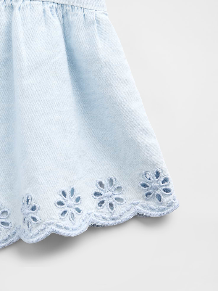 Image number 4 showing, Baby & Toddler Eyelet Denim Outfit Set