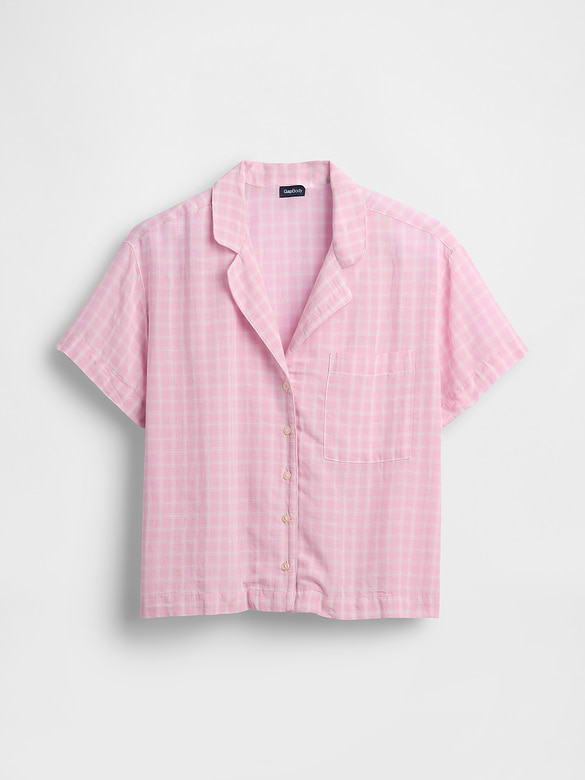 Crinkle Gauze Oversized PJ Shirt
