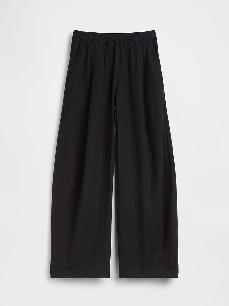 Image number 5 showing, Linen-Blend Easy Barrel Pants