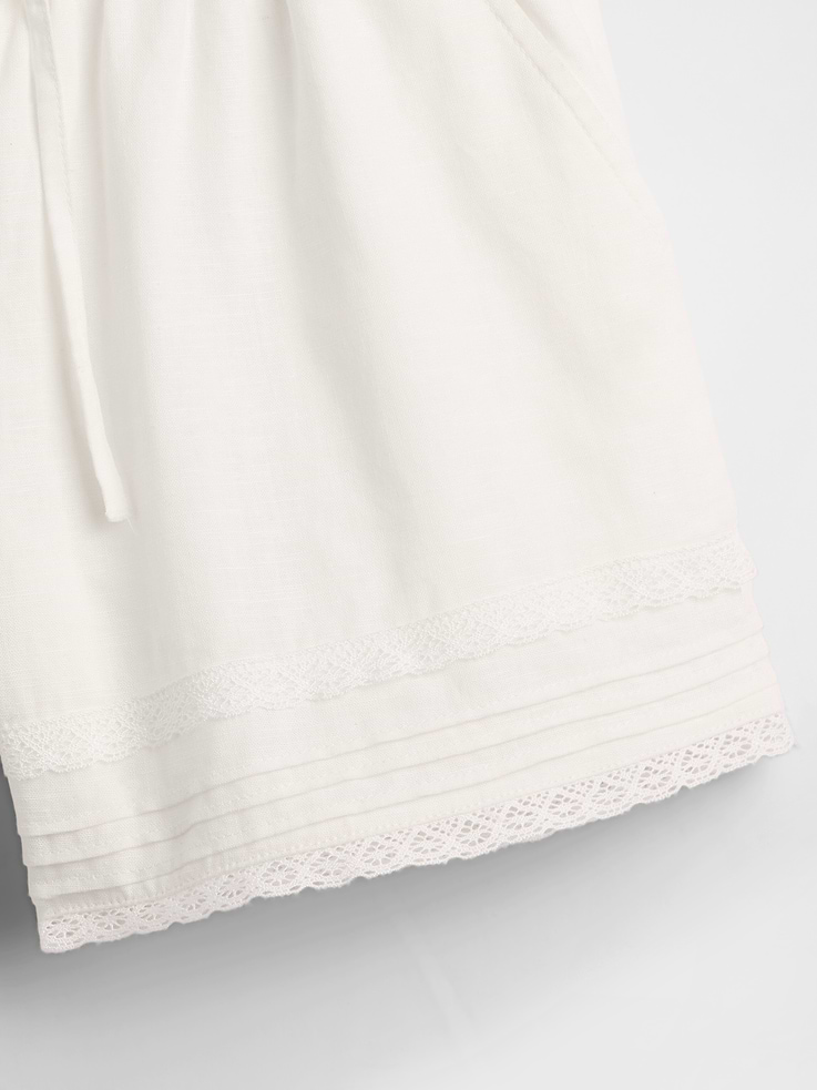 Image number 5 showing, Kids Linen-Cotton Lace-Trim Easy Shorts