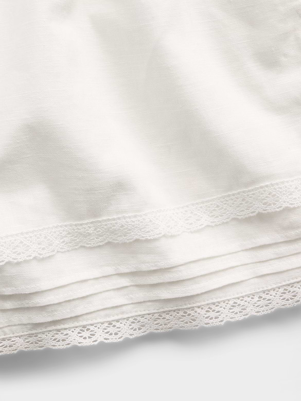 Kids Linen-Cotton Lace-Trim Easy Shorts