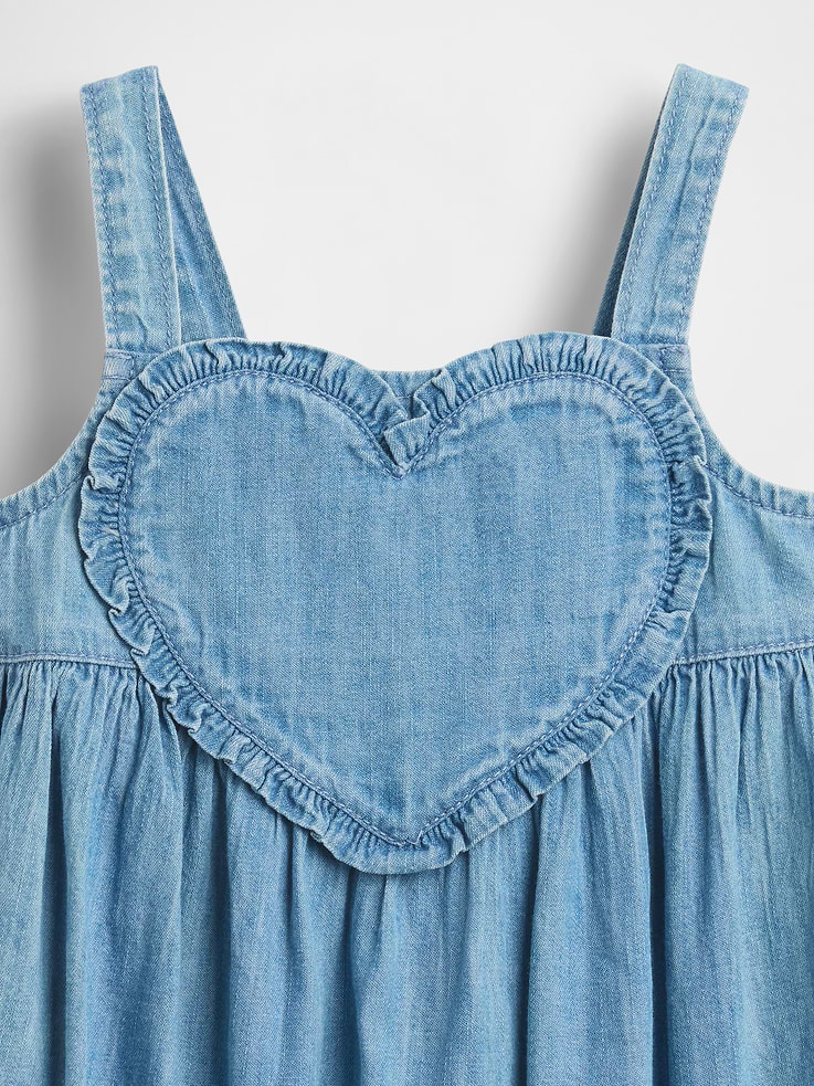Image number 4 showing, Baby & Toddler Denim Heart Tank Dress