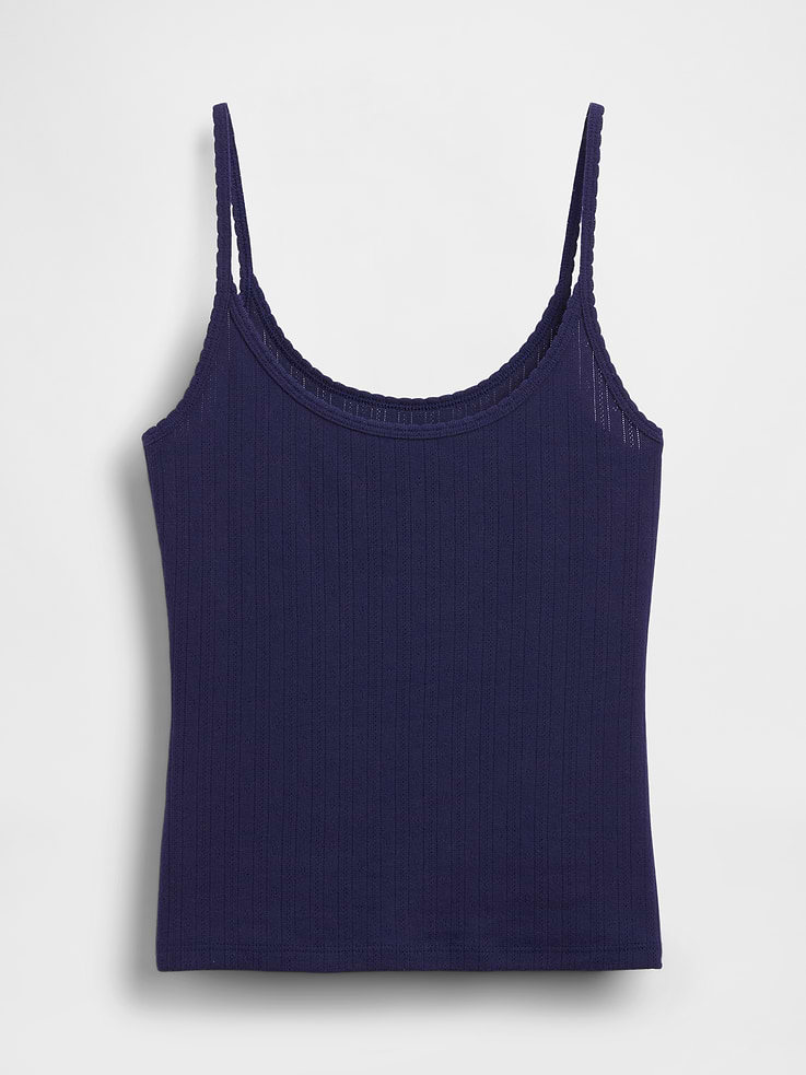 Image number 5 showing, Pointelle Crop Cami