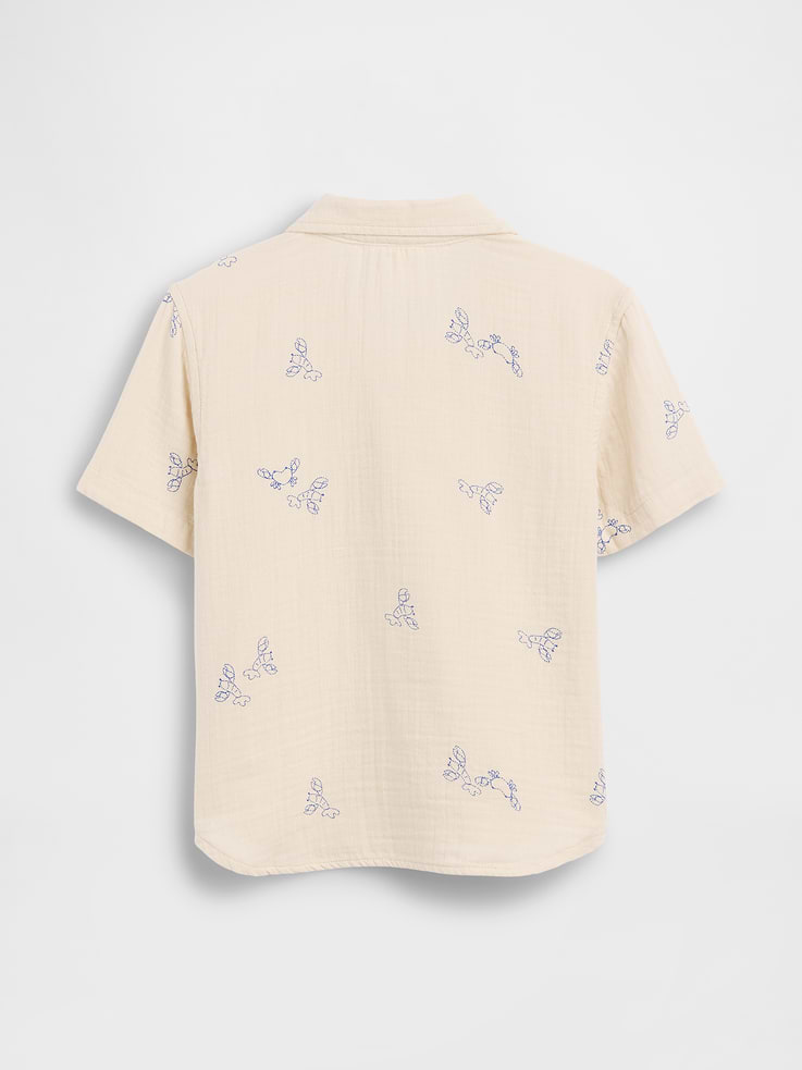 Image number 3 showing, Baby & Toddler Cotton Gauze Print Polo Shirt