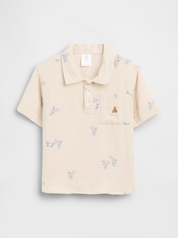 Baby & Toddler Cotton Gauze Print Polo Shirt