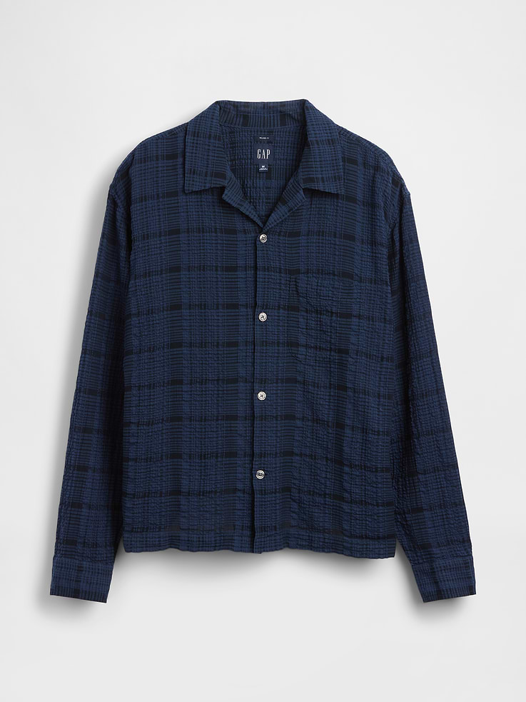 Image number 5 showing, Relaxed Straight-Hem Seersucker Shirt
