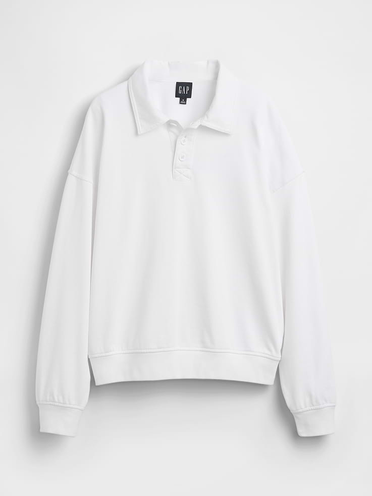 Image number 5 showing, VintageSoft Terry Oversized Polo Sweatshirt