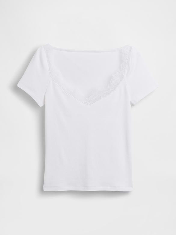 Modern Lace-Trim Crop Top