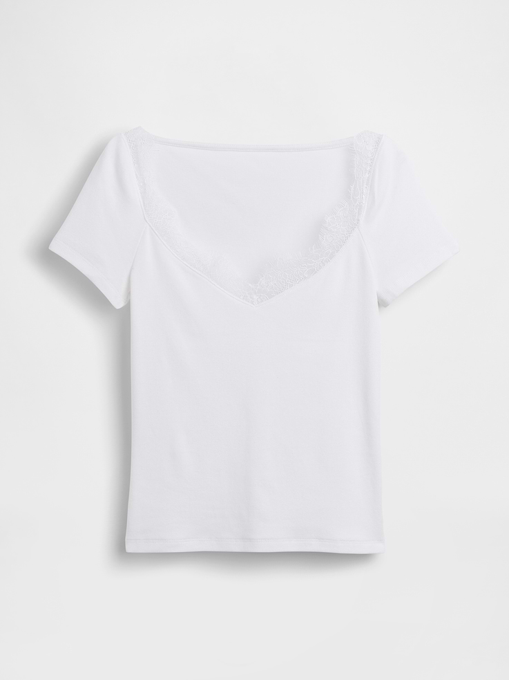 Image number 5 showing, Modern Lace-Trim Crop Top