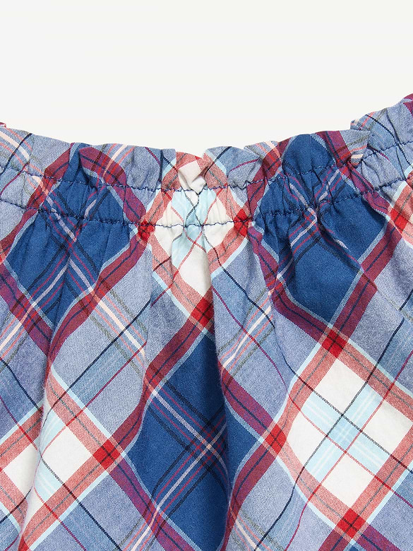 Sleeveless Tie-Shoulder Plaid Top for Girls