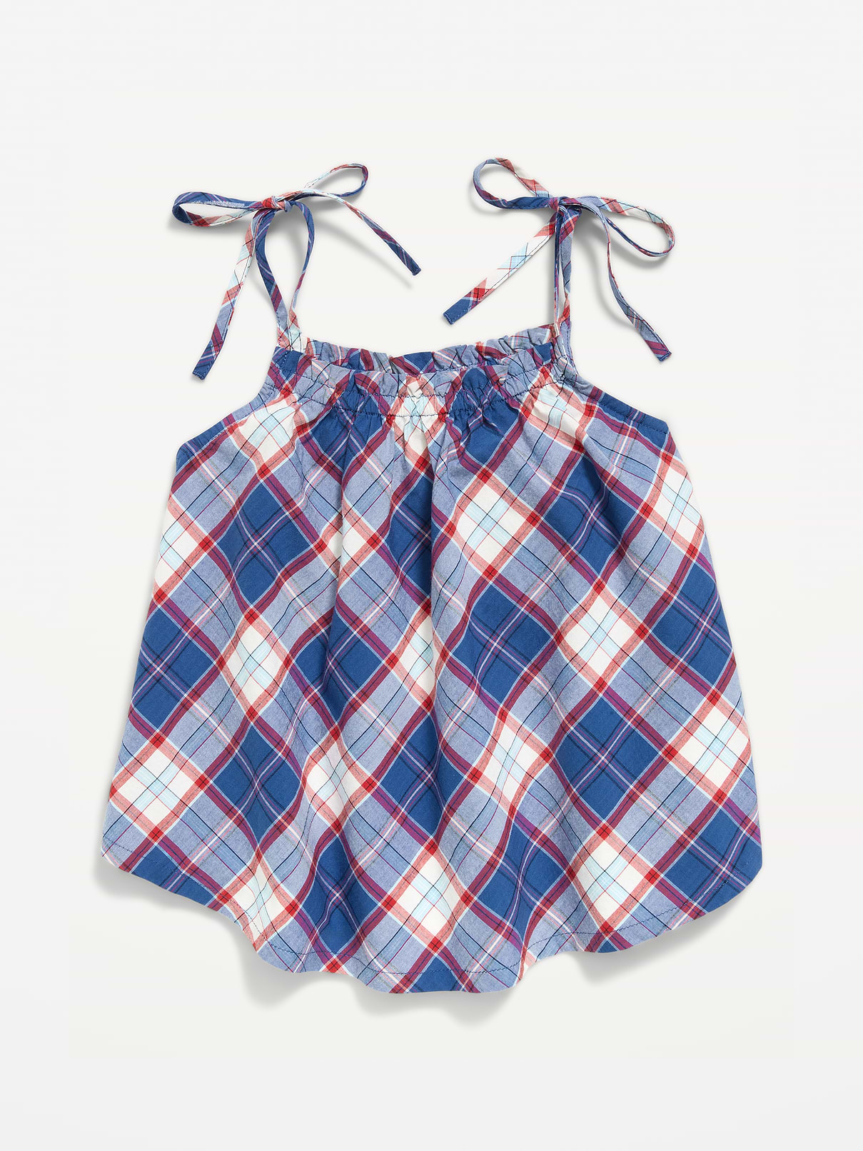 Image number 2 showing, Sleeveless Tie-Shoulder Plaid Top for Girls