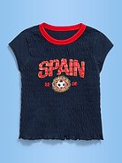 Image number 1 showing, FIFA World Cup 26™ Spain Smocked Graphic T-Shirt for Girls