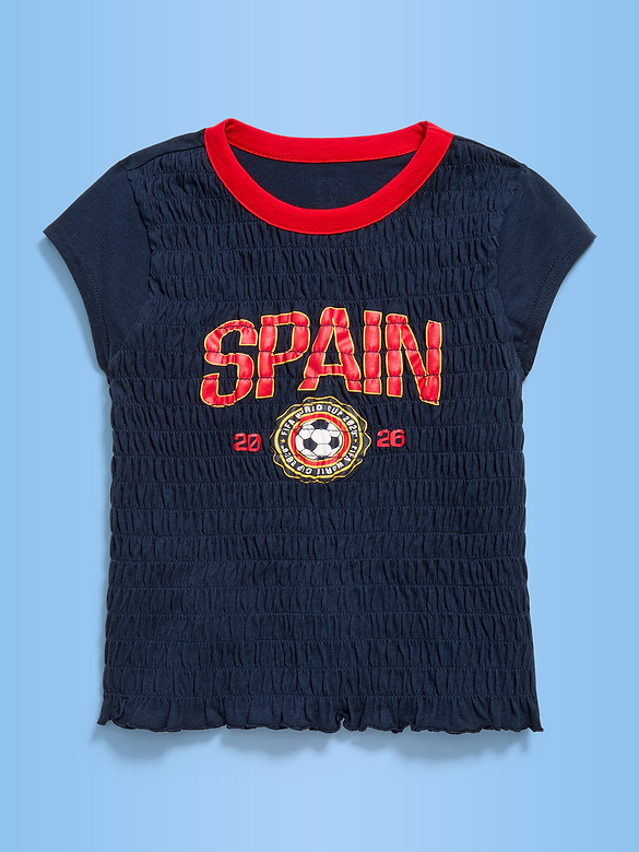 FIFA World Cup 26™ Spain Smocked Graphic T-Shirt for Girls