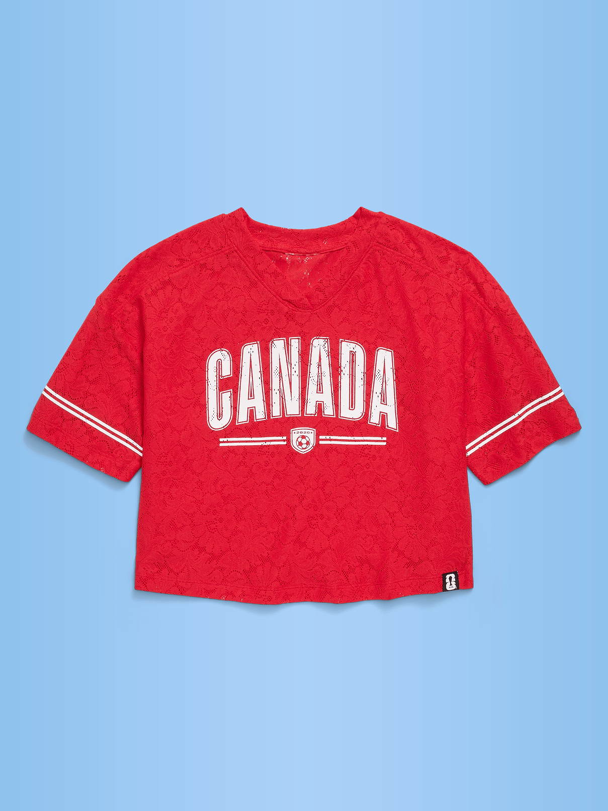 FIFA World Cup 26™ Canada Boxy Lace V-Neck T-Shirt for Girls