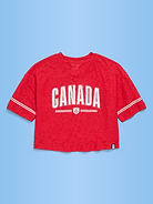 Image number 1 showing, FIFA World Cup 26™ Canada Boxy Lace V-Neck T-Shirt for Girls