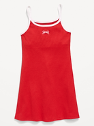 Image number 3 showing, Fitted Sleeveless Ribbed Swing Dress for Girls