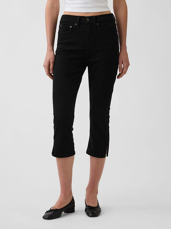 High Rise Cropped Capri Jeans