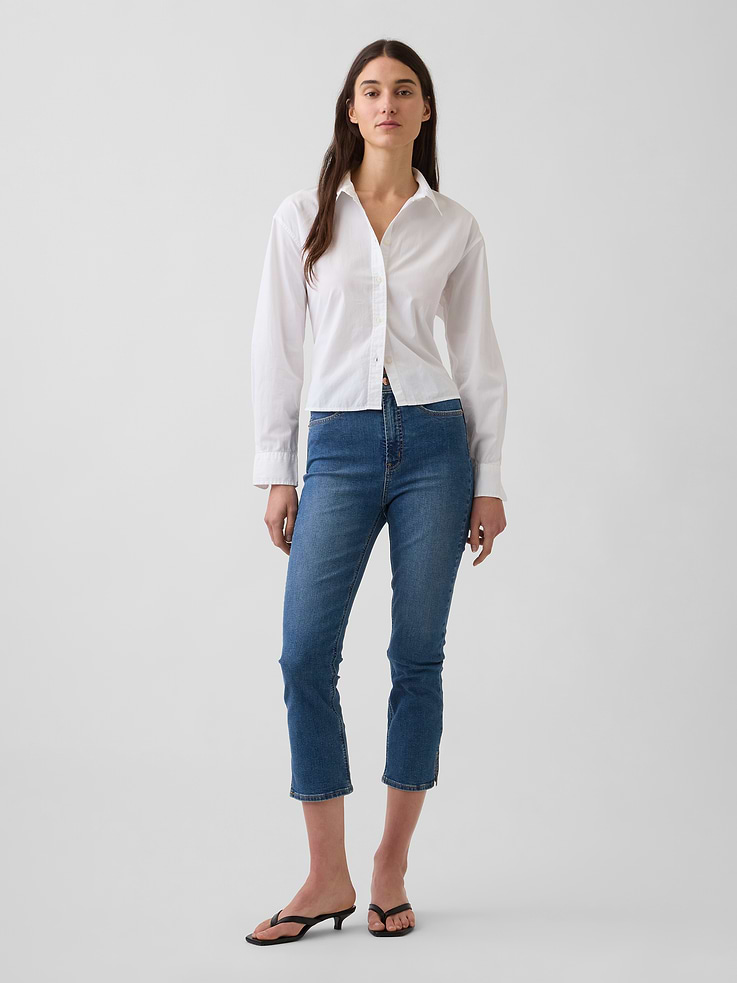 Image number 1 showing, High Rise Capri Jeans