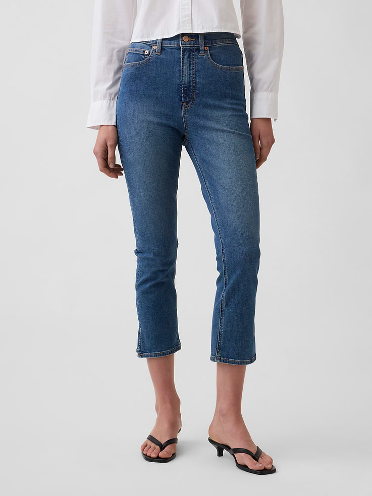 Image number 2 showing, High Rise Capri Jeans
