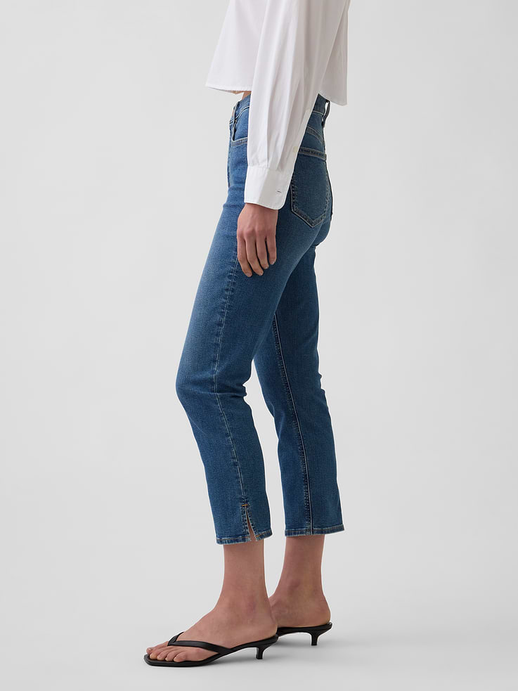 Image number 3 showing, High Rise Capri Jeans
