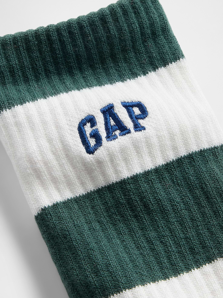 Image number 2 showing, Rugby Stripe Logo Crew Socks