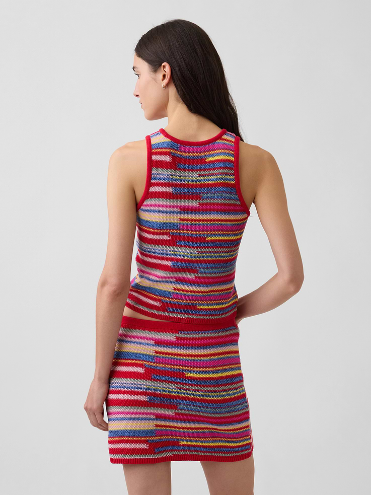 Image number 3 showing, 100% Cotton Stripe Crop Sweater Tank