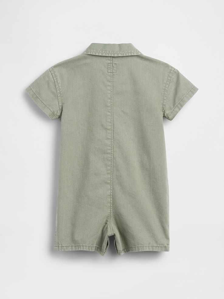Image number 2 showing, Baby Denim Pocket Shorty One-Piece