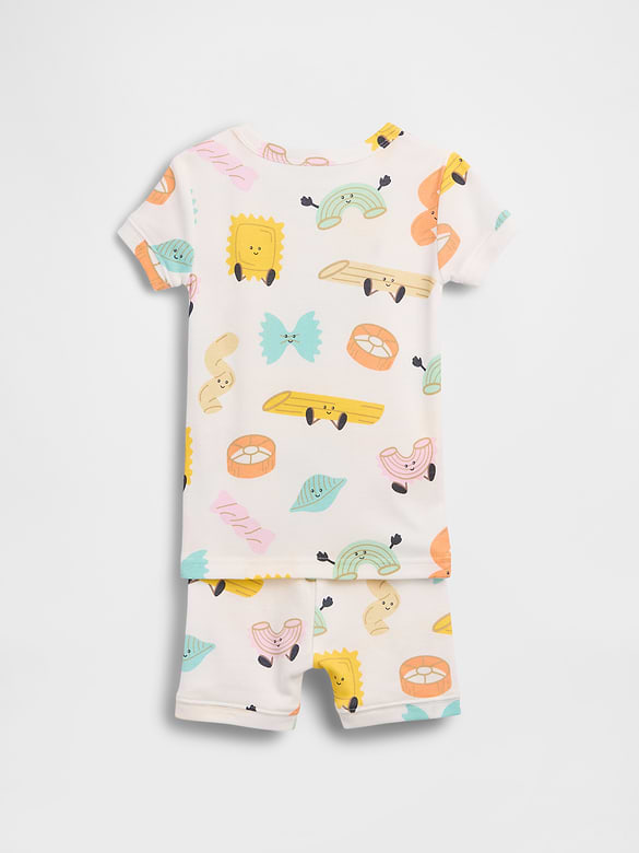 Baby & Toddler Organic Brushed Cotton Pasta PJ Short Set