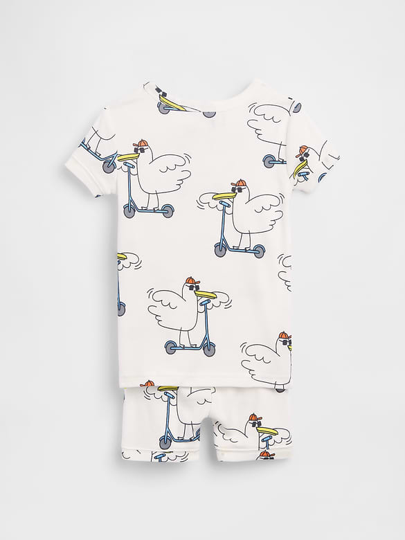 Baby & Toddler Organic Brushed Cotton Scooter Seagull PJ Short Set
