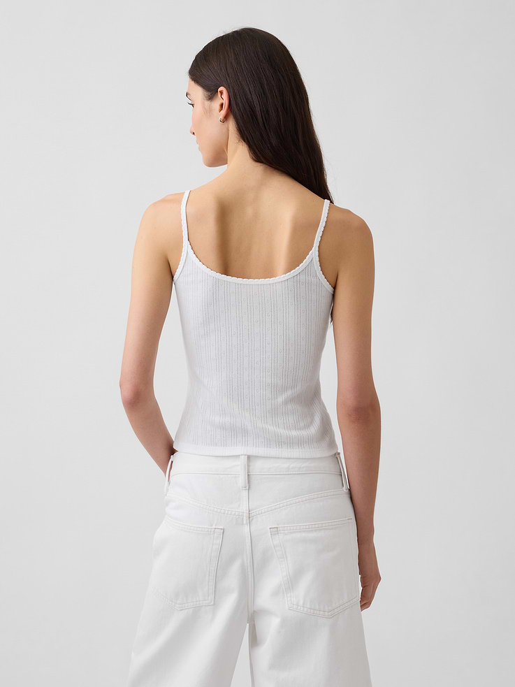 Image number 3 showing, Pointelle Crop Cami