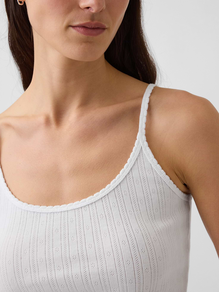 Image number 4 showing, Pointelle Crop Cami