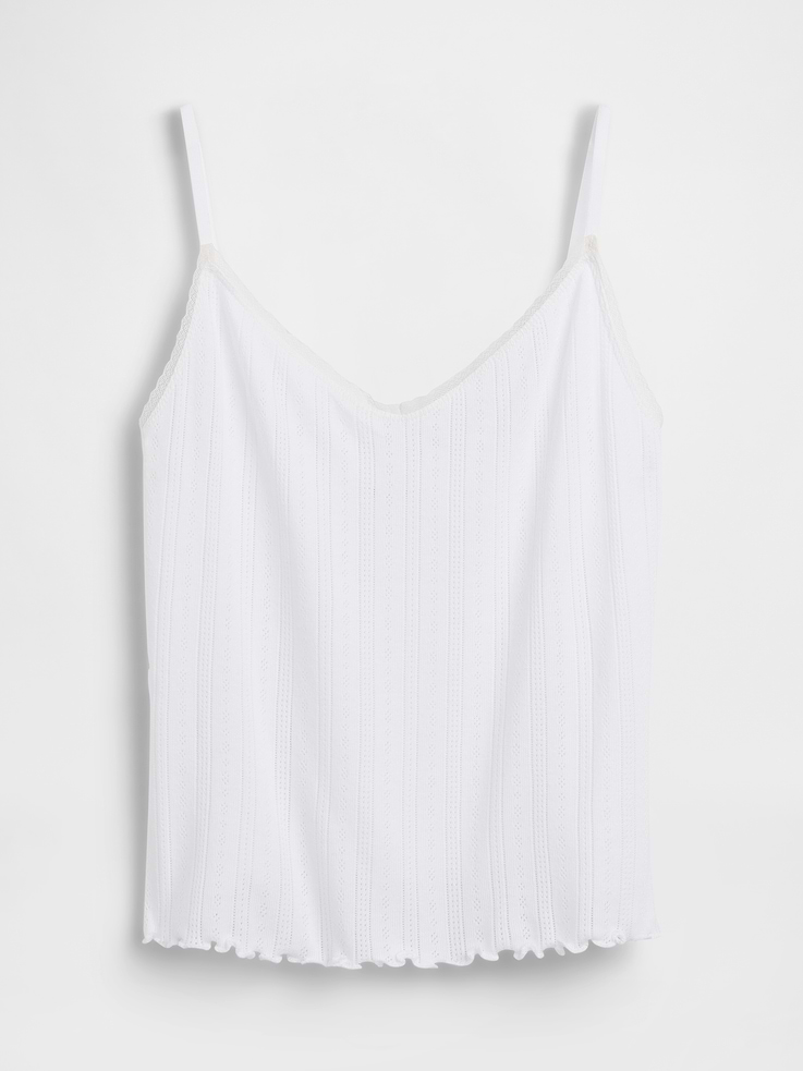 Image number 5 showing, Pointelle Lettuce-Hem PJ Cami