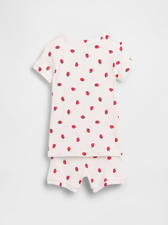 Baby & Toddler Organic Brushed Cotton Strawberry PJ Short Set