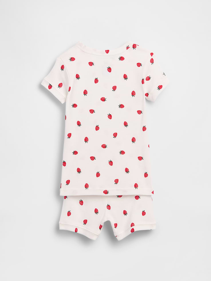 Image number 2 showing, Baby & Toddler Organic Brushed Cotton Strawberry PJ Short Set